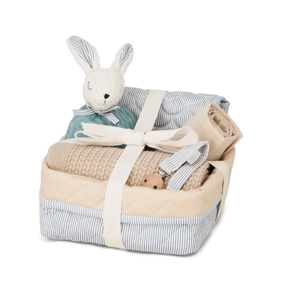 Babyshower Gavekurv - Classic Stripes Blue