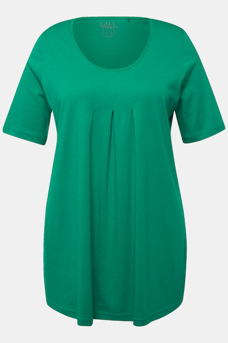 T-Shirt, Zierfalten, A-Linie, Rundhals, Halbarm, Modal