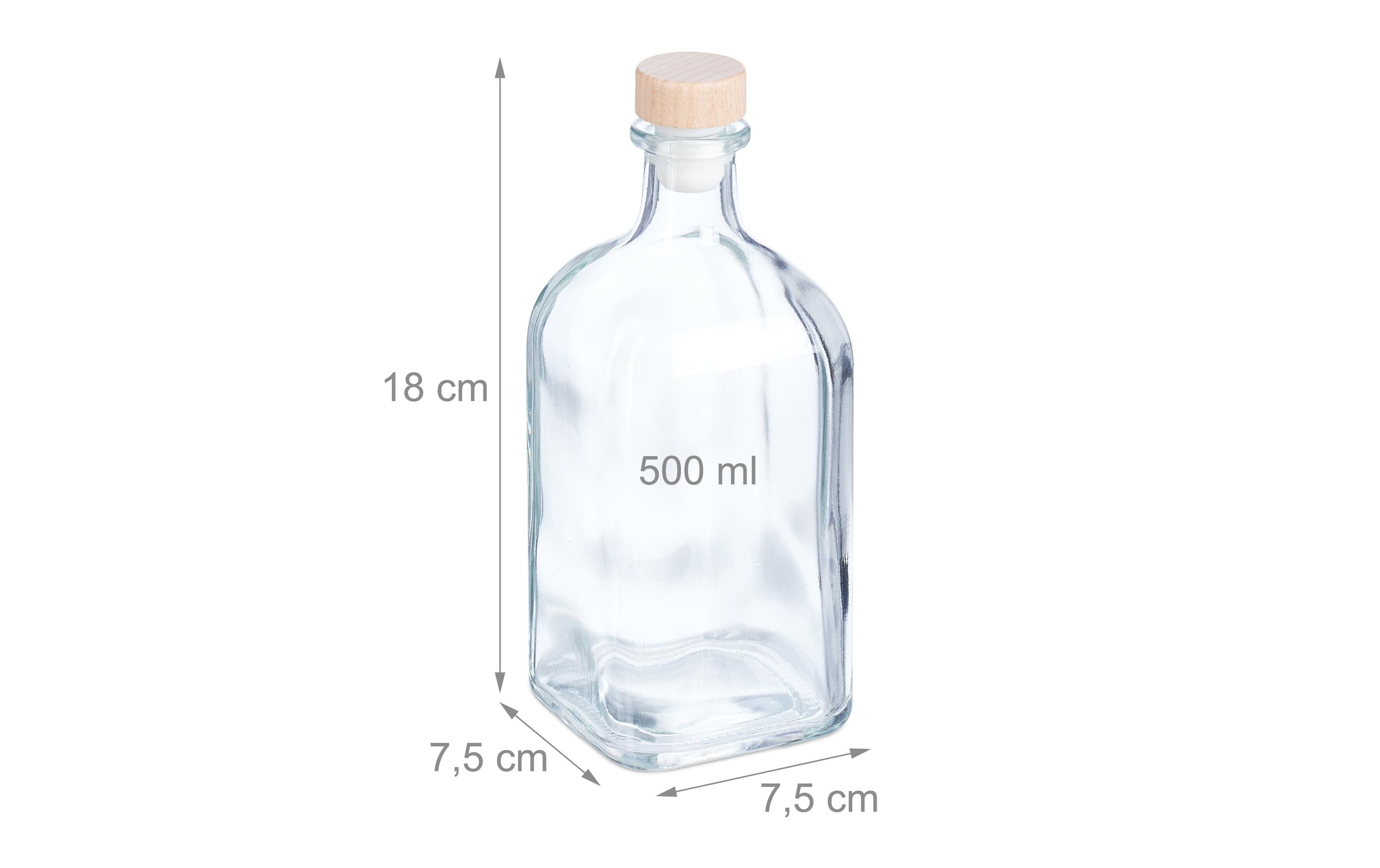 Einmachflasche 500 ml, 6 StückTransparente Schnapsflaschen