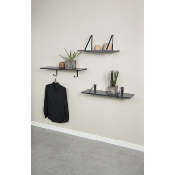 Duraline plankdrager zwart metaal 22x14,5cm 2 stuks