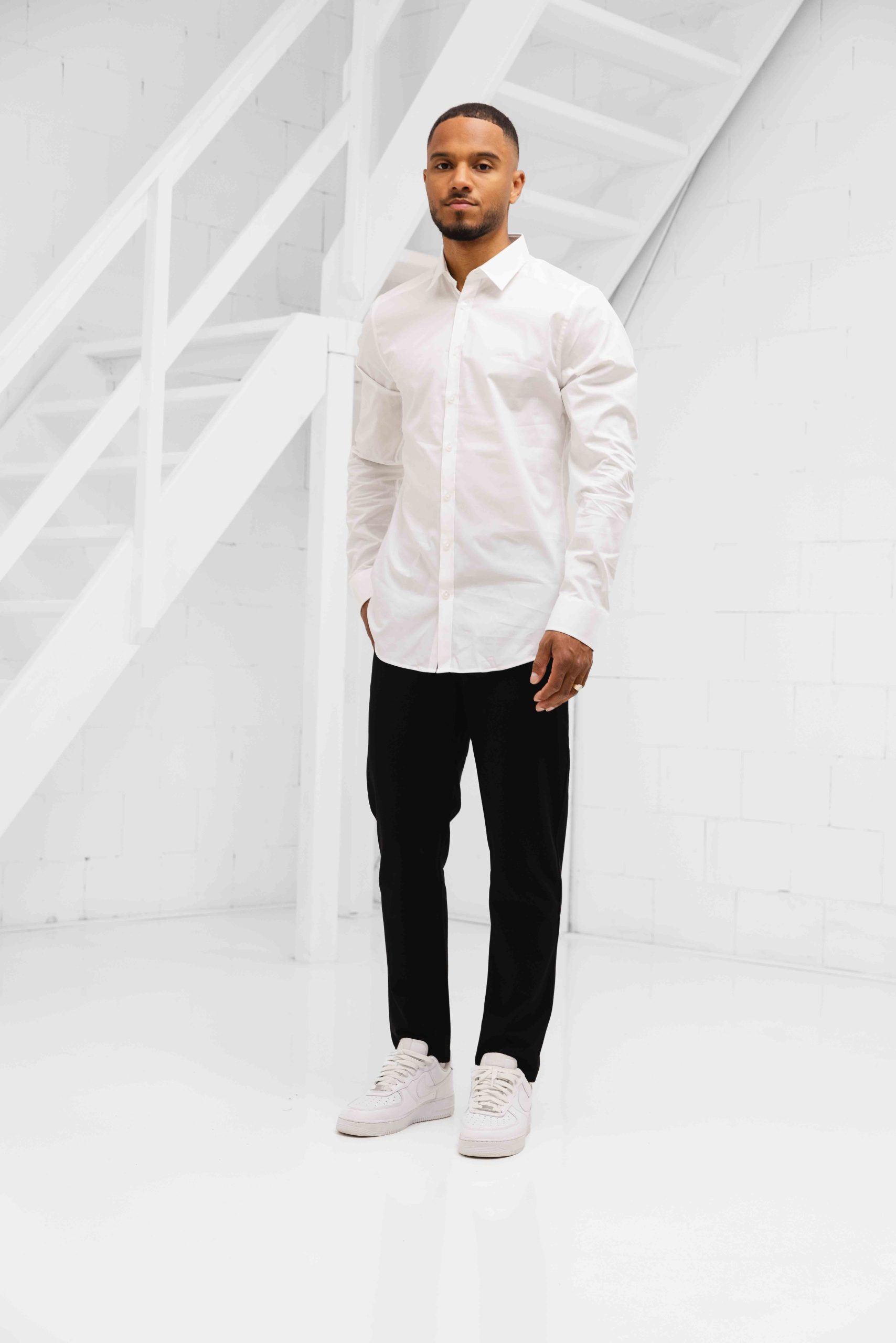 Pure Path Casual Overhemd Heren Wit