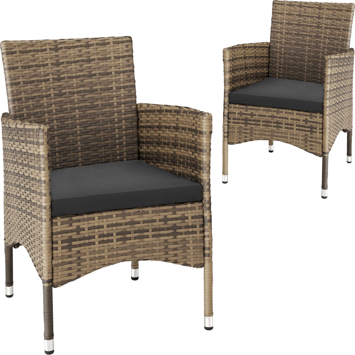 Set van 2 rotan stoelen tectake Nantes, duurzaam, 59 x 57 x 85 cm