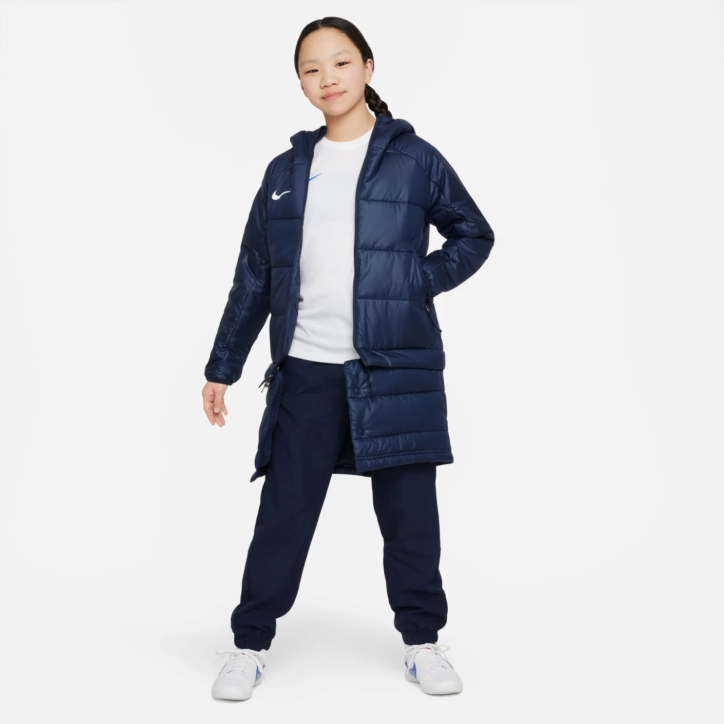 Nike Therma-Fit Academy Pro 2In1 Winterjas Kids Donkerblauw Wit