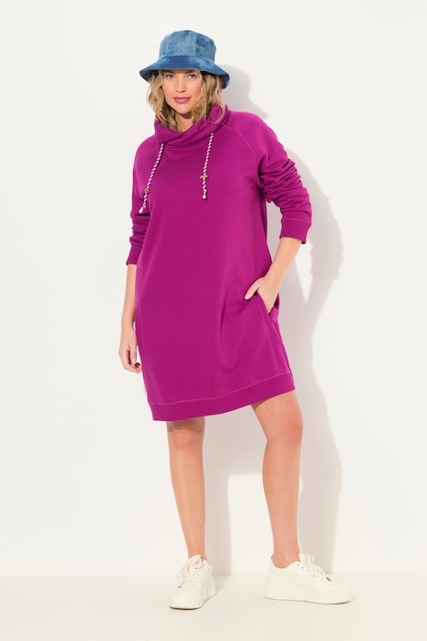 Sweatkleid, Stehkragen, Langarm, Taschen