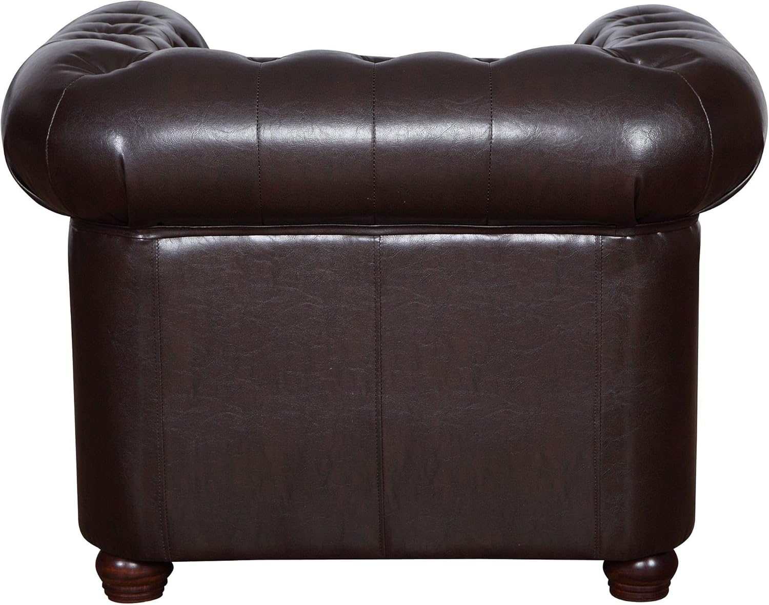Chesterfield Sessel 1 Sitzer in Kunstleder Vintage braun Couch Polstersofa Sofa