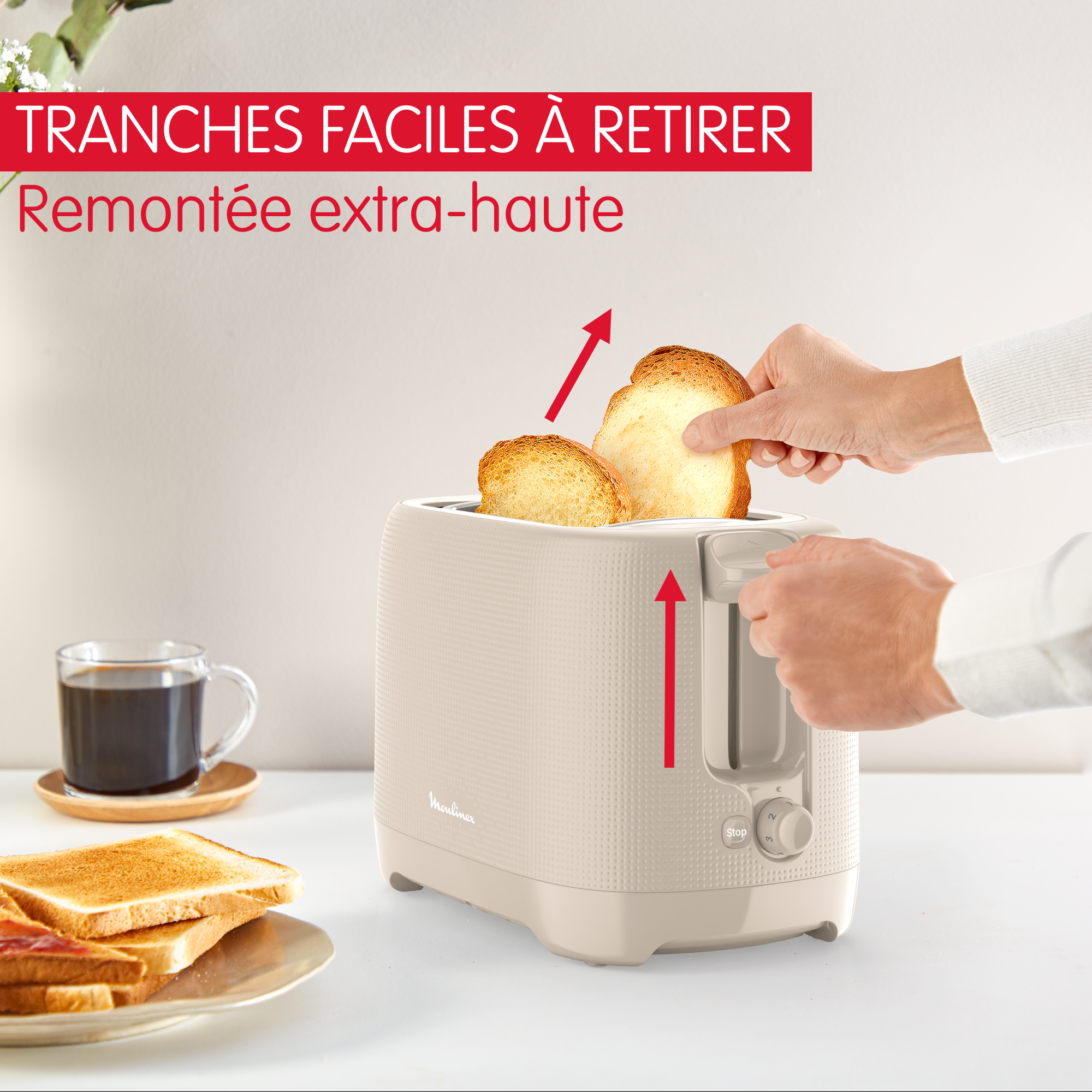 Grille-pain 2 fentes Morning Gris chaud