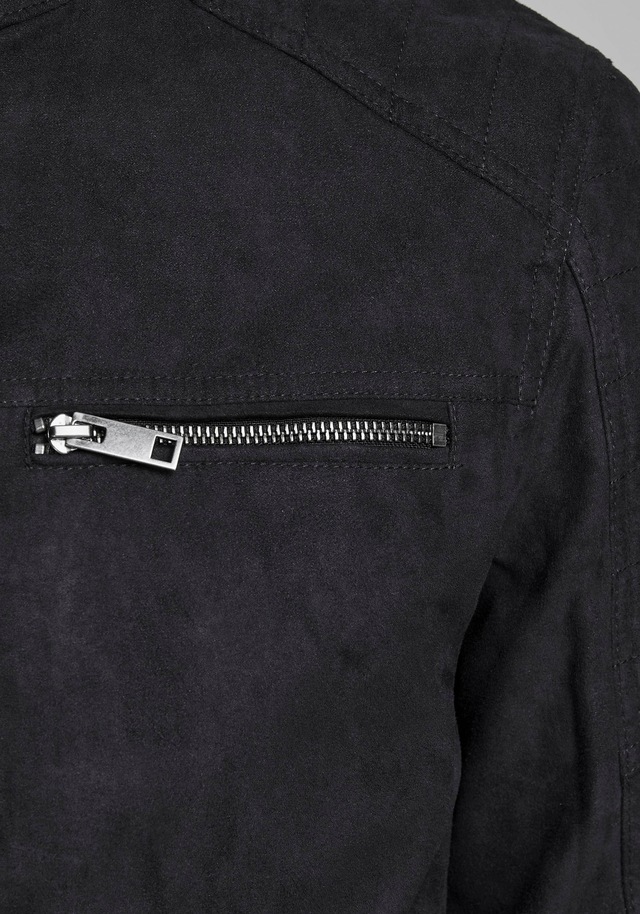 Jack & Jones Lederimitatjacke »JJEROCKY in Kunstlederoptik mit Reissverschlusstaschen« ohne Kapuze unifarben, modisch, regular fit, Lederimitat