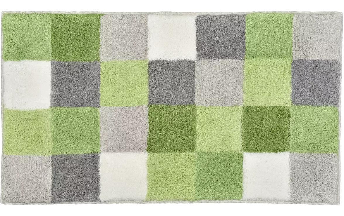 Badteppich Caro 70 x 120 cm, Grün/Grau/WeissBadezimmerteppich