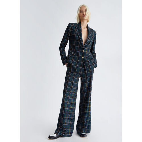 Liu Jo - Pantalón palazzo de cuadros Verde