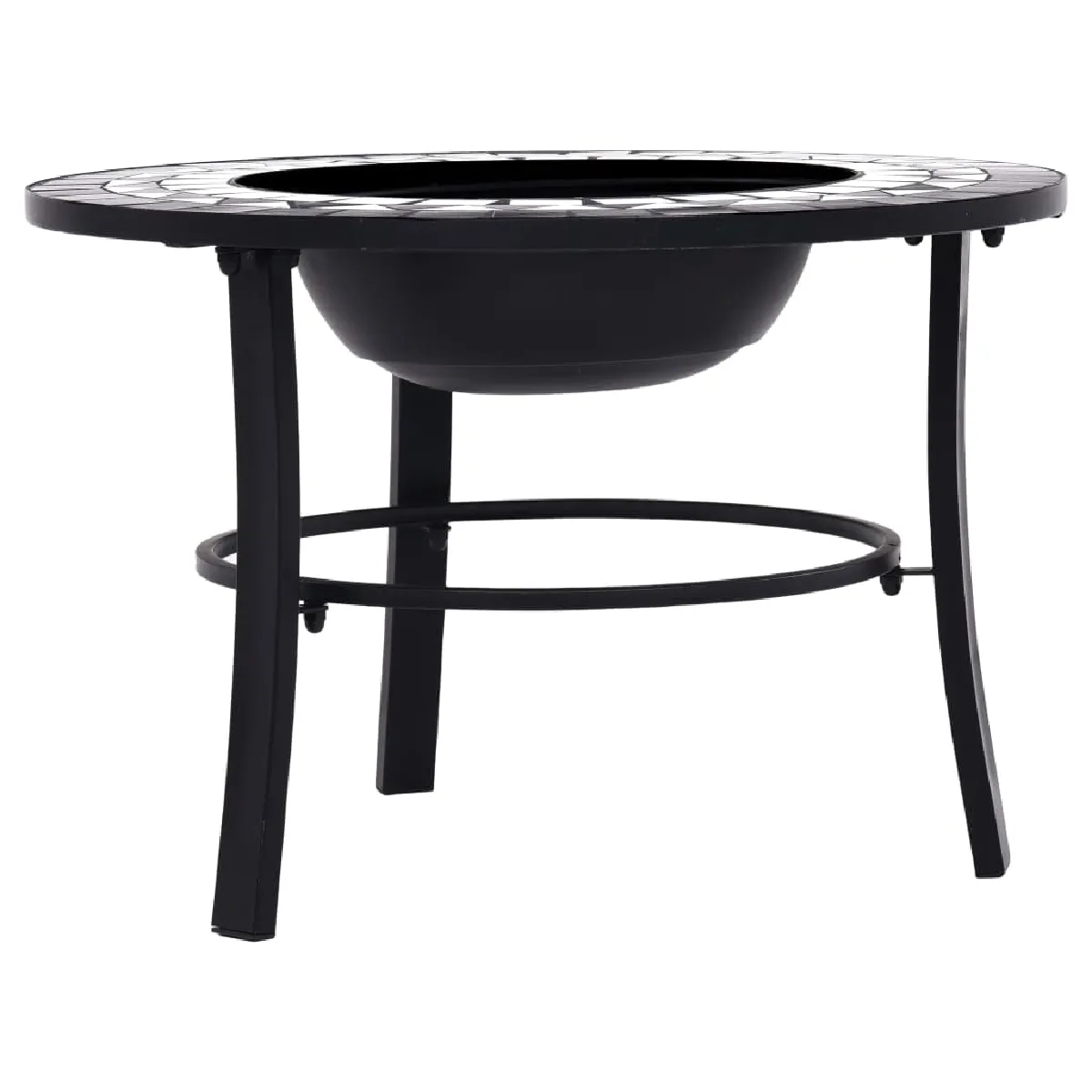 vidaXL Foyer mosaïque 68 cm Noir & blanc