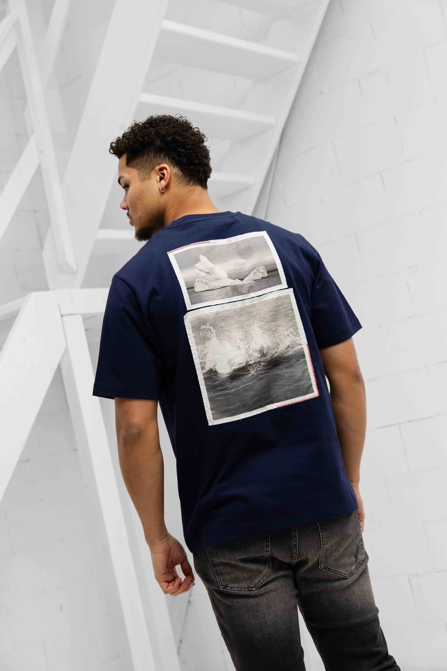 Iceberg 5D F026 Jersey T-Shirt Heren Donkerblauw