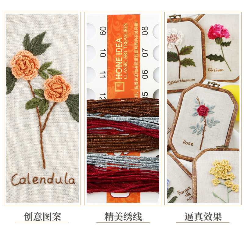 Embroidery Kingdom - DIY-pakket met bloemenborduurwerk