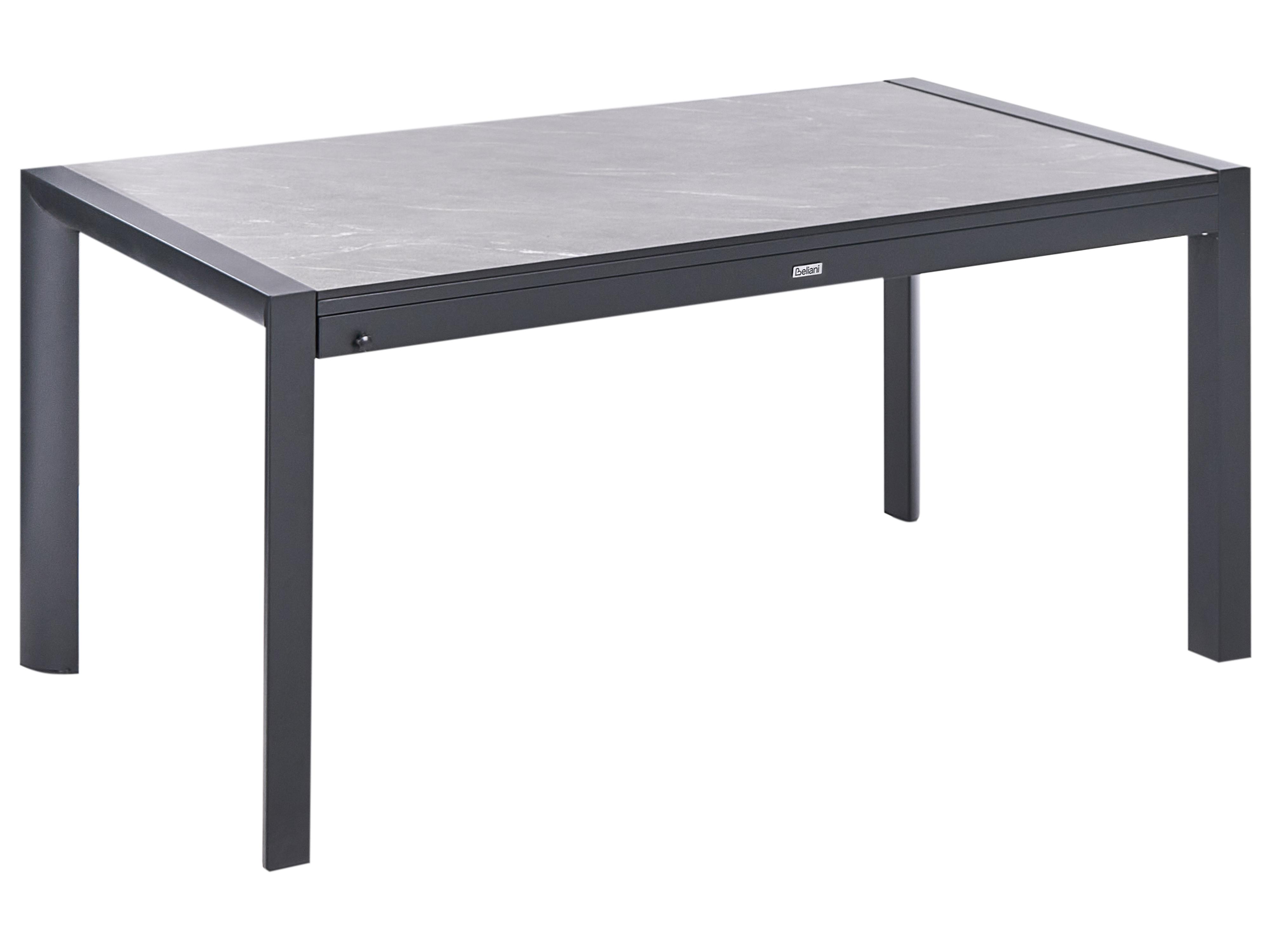 Uitschuifbare tuintafel BINASCO 160/220 cm 90 cm Steeneffect Grijs