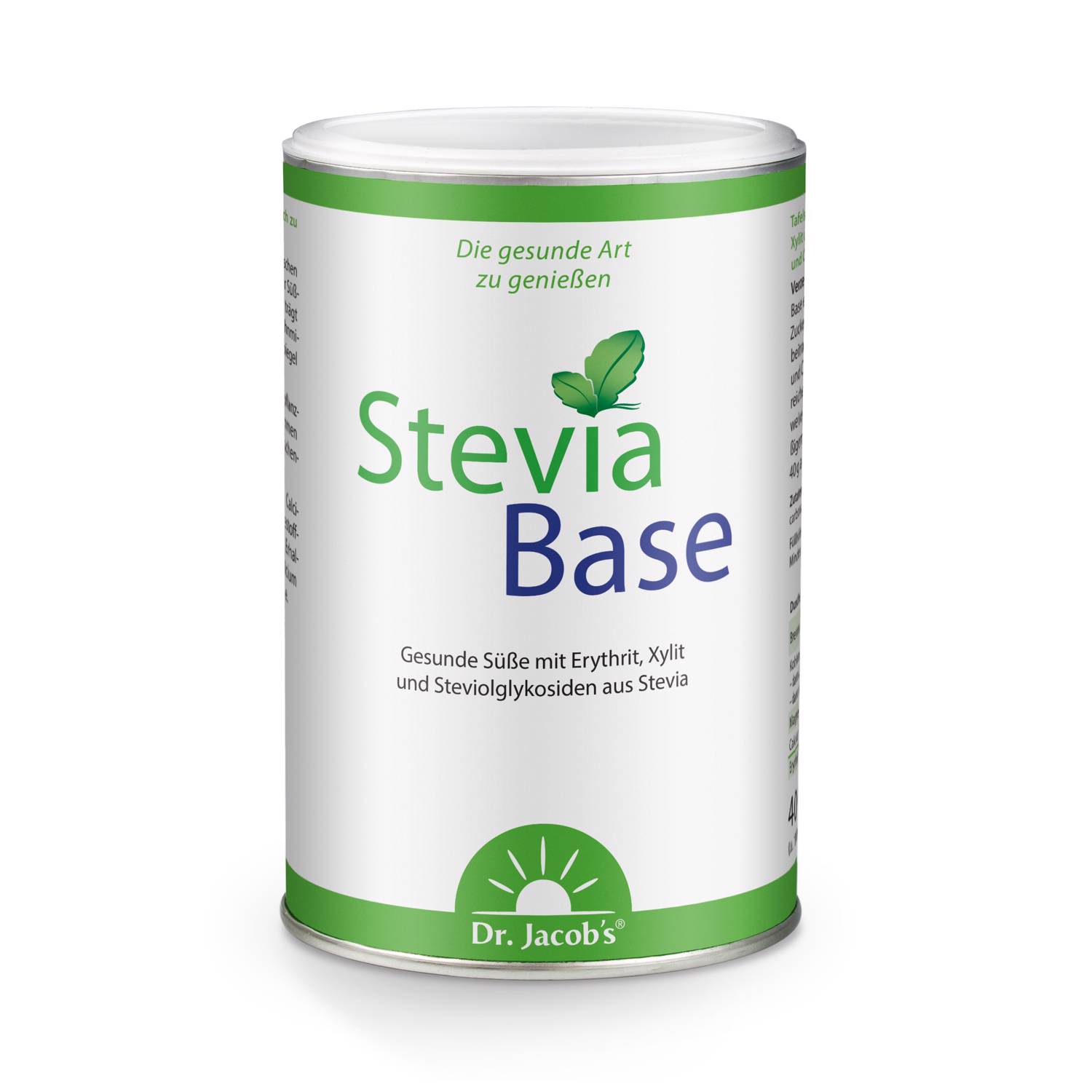 DR. JACOB'S SteviaBase Zuckerersatz<br>400 g, Dose, Pulver, Erythrit Xylit