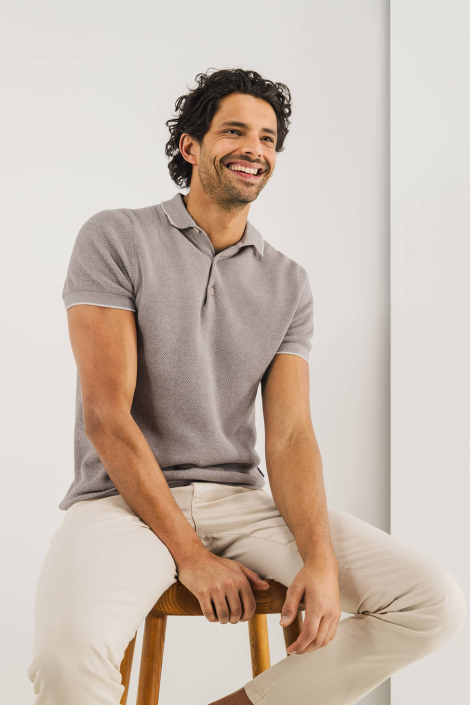 State of Art beige heren polo