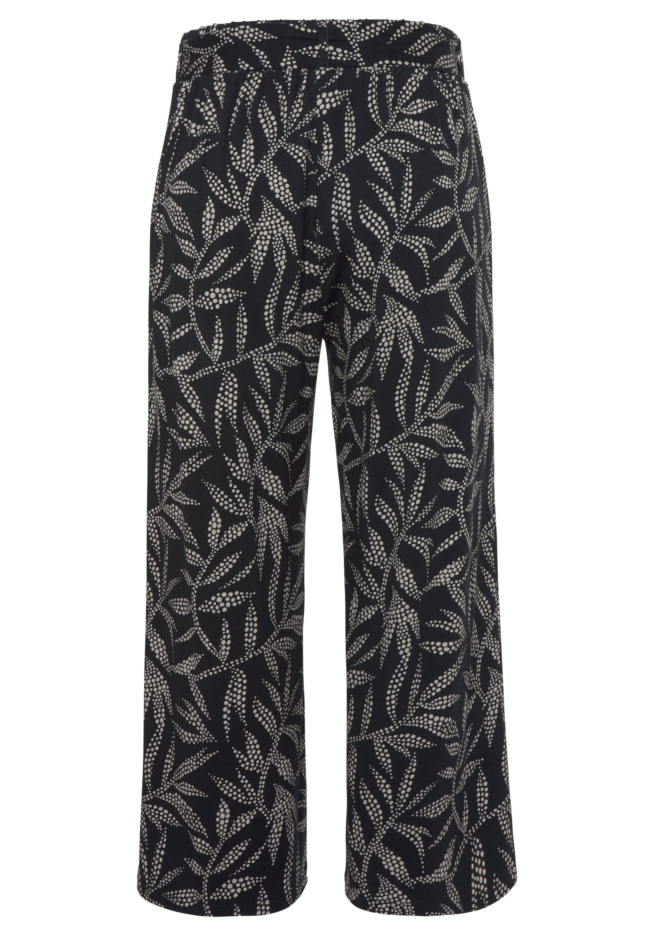 LASCANA Culotte  mit Blätterdruck, luftige Sommerhose in 7/8-Länge, Strandhose