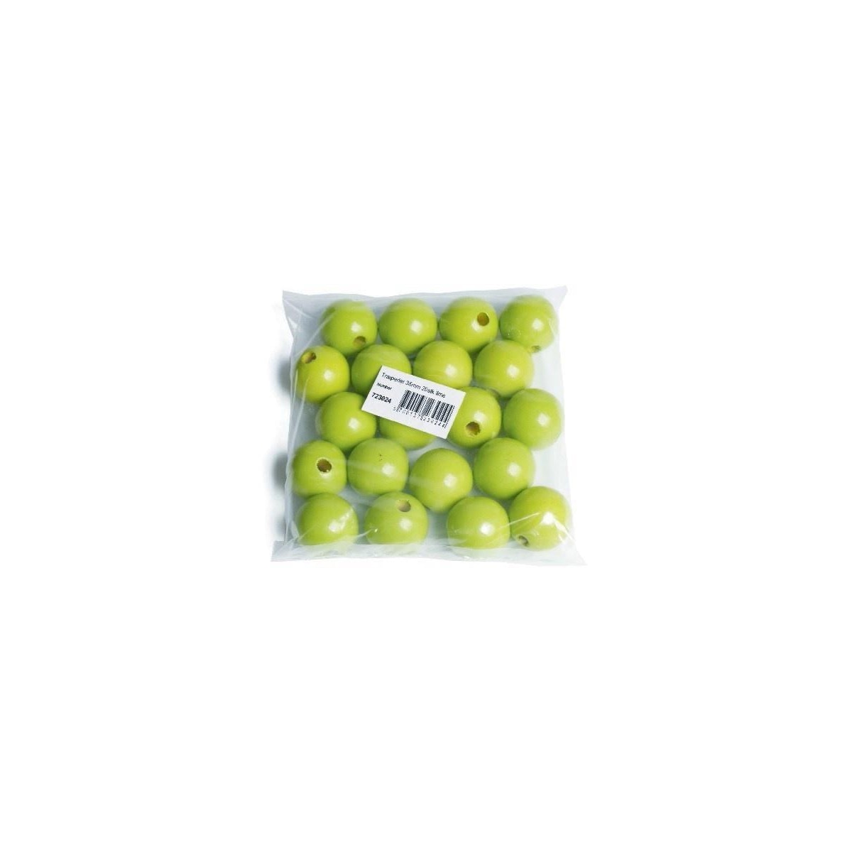 Träpärlor 35mm 20st, Lime