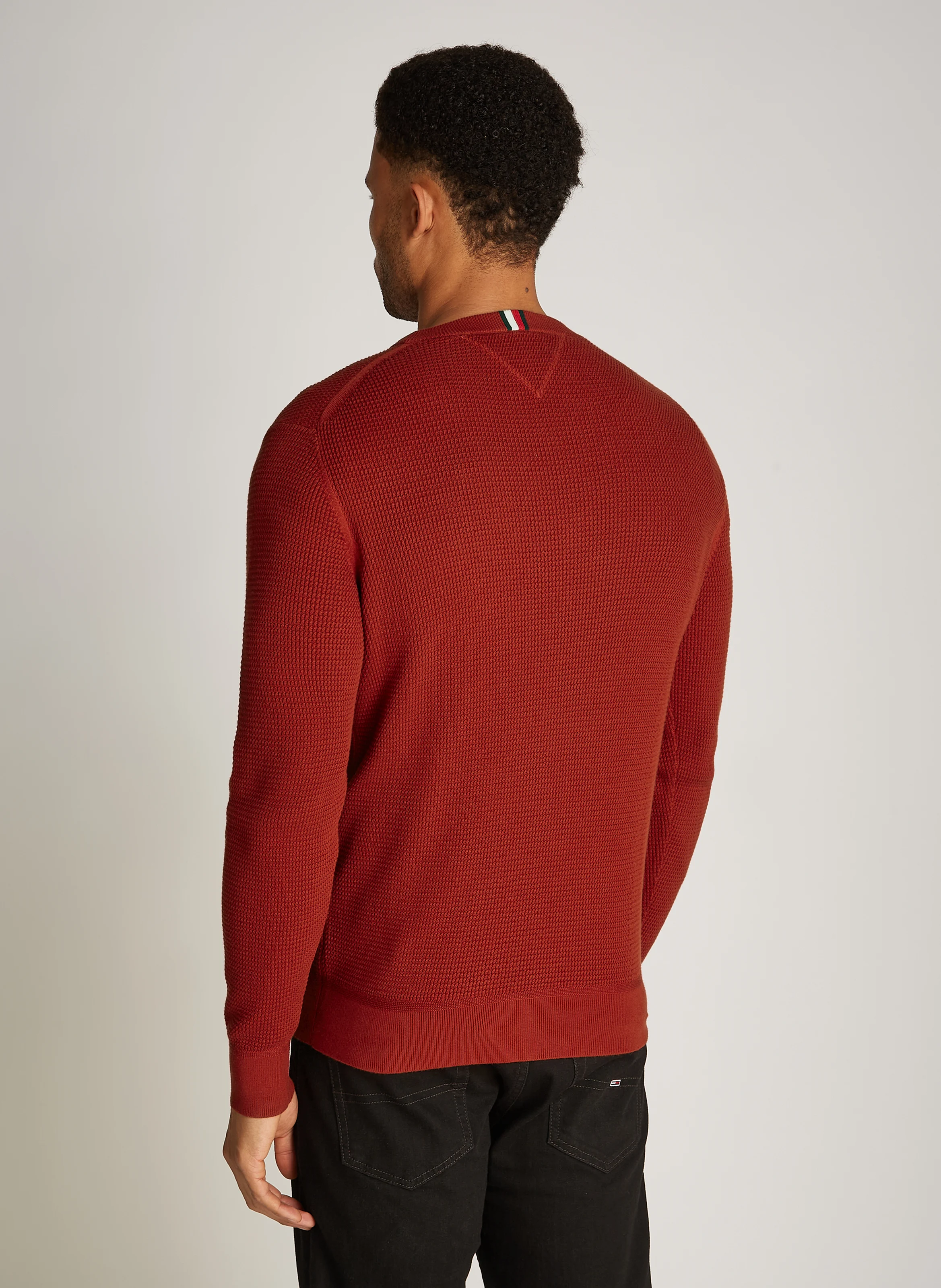 Pull col rond en coton organique | Rouge