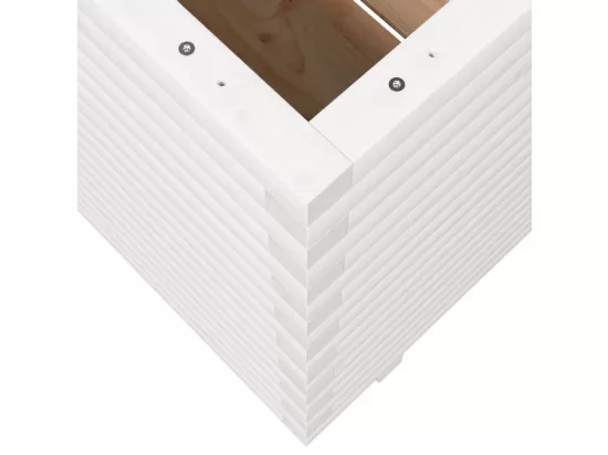 Jardinière bac lit surélevé bois blanche 50 x 50 x 72 cm 02_0037677