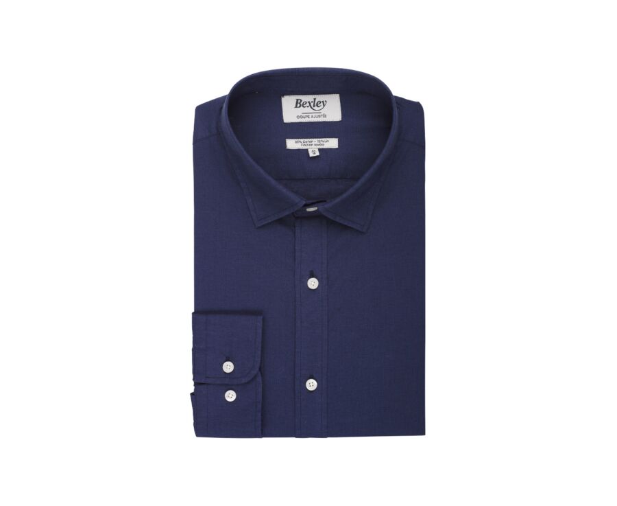 Chemise coton lin Marine - SILBERT