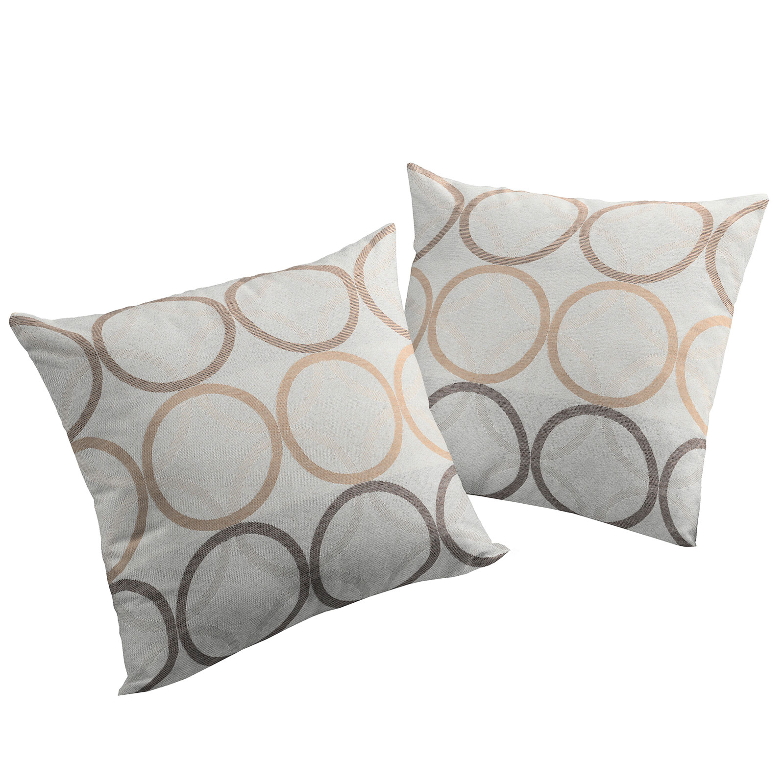 2er-Pack Kissenhüllen ZIRBELLO - braun - 40x40 cm