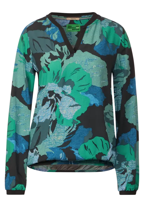 Florales Blusenshirt - strong khaki