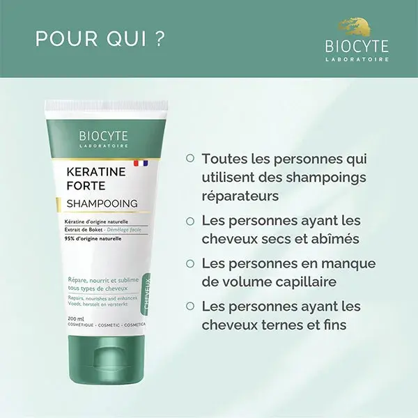 Biocyte Kératine Forte Shampoing Soin des Cheveux Kératine et Boket 200ml