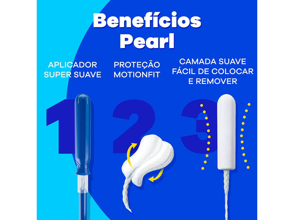 Tampões Pearl Compak Super com Aplicador Tampax 16 un