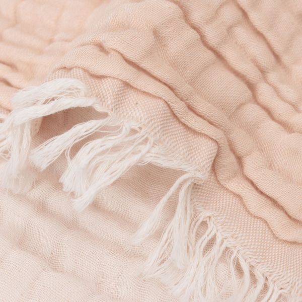 Jollein Ledikantdeken Fringe Moonstone / Ivory GOTS 120 x 120 cm