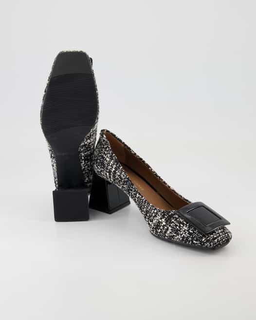 Konstantin Starke Tweed Melange Nero 97 /Vernice Pumps in Schwarz