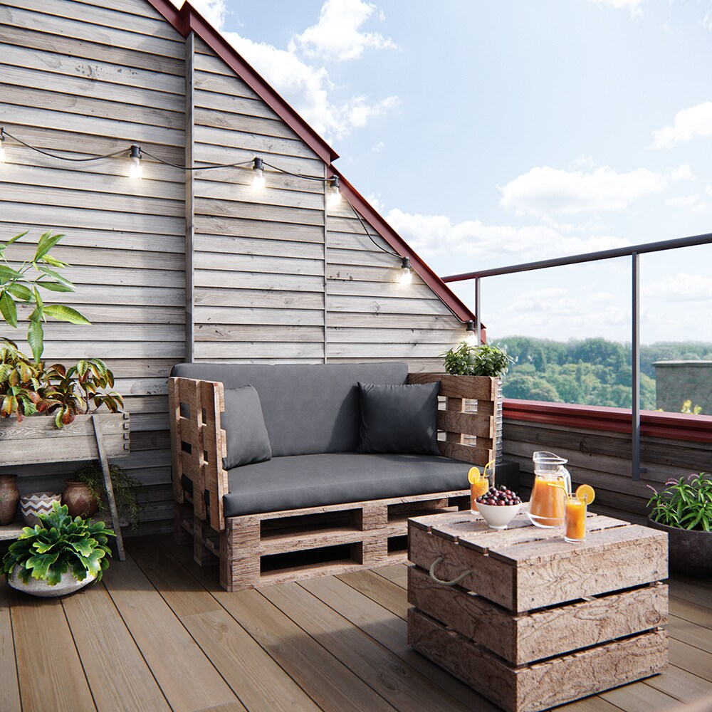 Vicco Loungekissen Palettenkissen Gartenkissen Grau 2er Set Balkonkissen