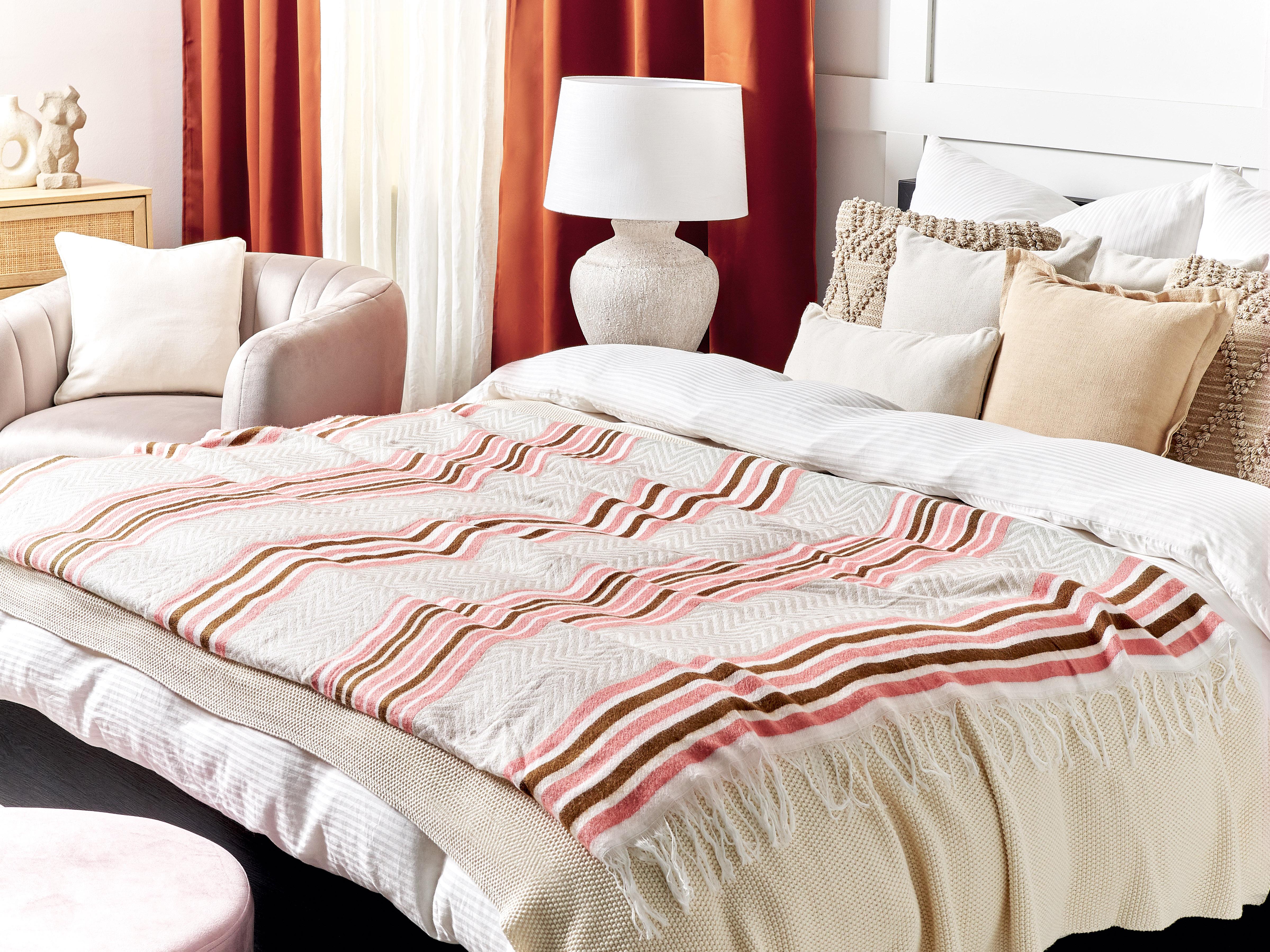 Plaid MAGAR Stof 130 x 170 cm Beige