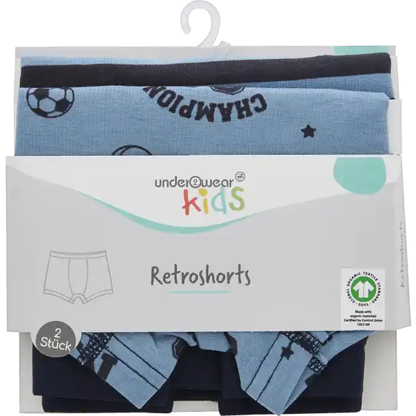 2er-P. Retroshorts Collage 122 / 128 GOTS