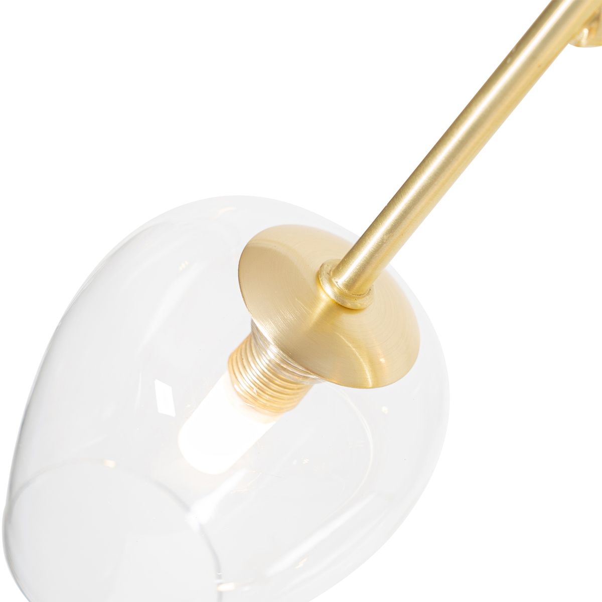 Klassieke vloerlamp goud met glas 5-lichts - Elien