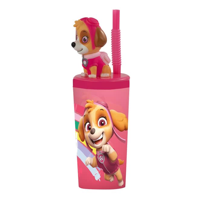 Paw Patrol - Trinkbecher Skye mit Trinkhalm - rosa
