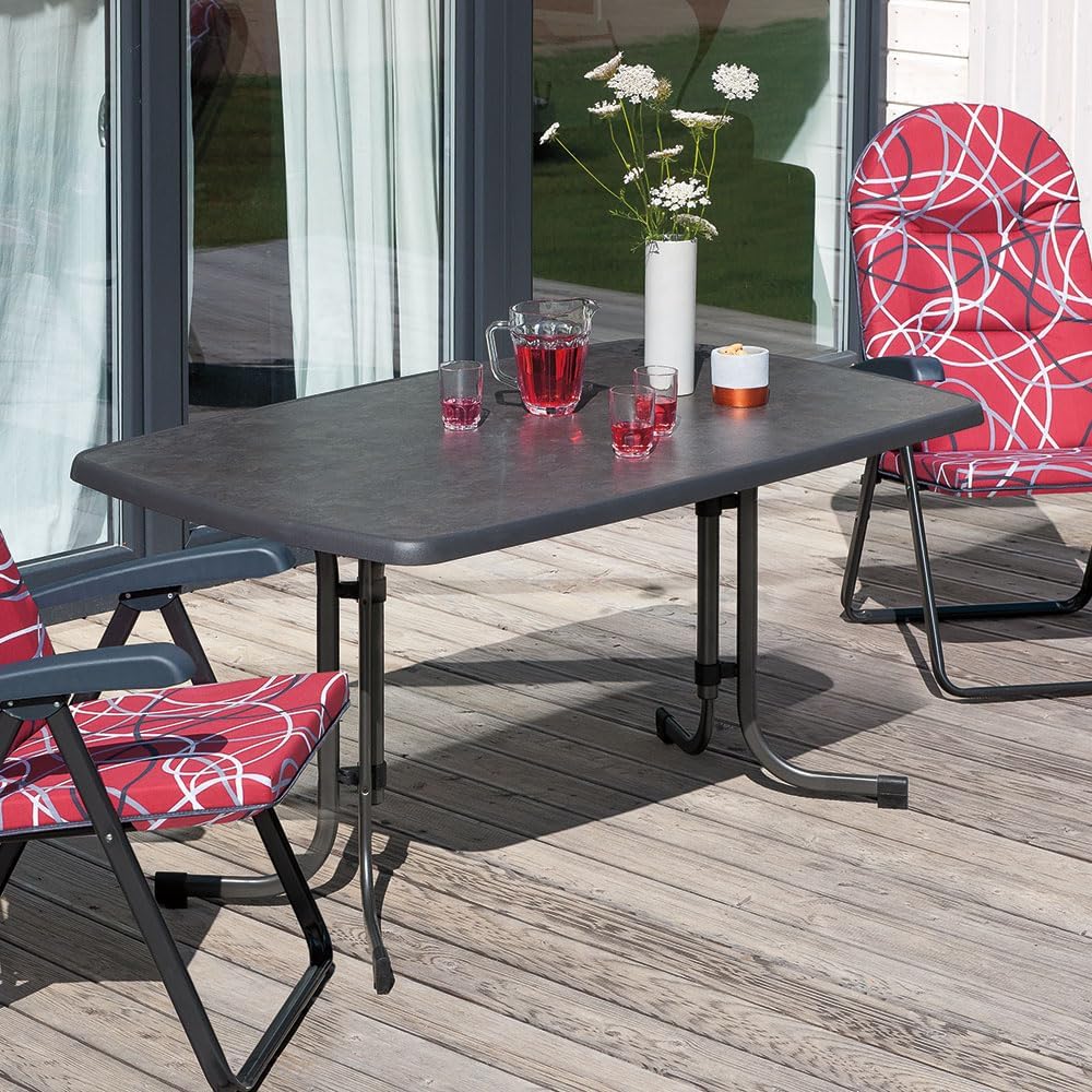 PATIO Gartentisch 150x90 cm rechteckig Dine & Relax Pizzara Outdoor Tisch Metall pulverbeschichtet Sevelit Tischplatte klappbar