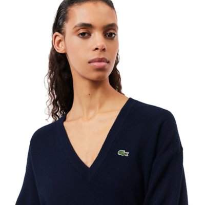 Pull femme Col V Navy LACOSTE