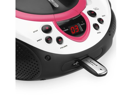 LENCO - Lecteur enregistreur CD Radio et lecteur cd scd-38 rose et blanc a001219