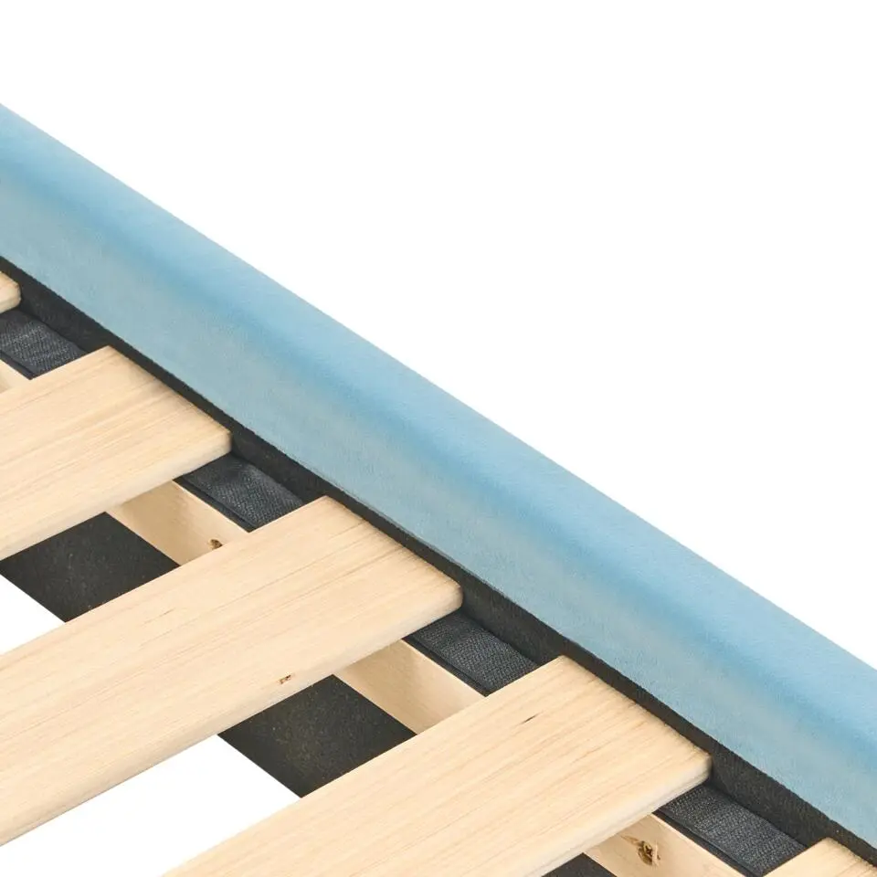 MAILLES - Eenpersoonsbed - Blauw - 90 x 200 cm - Fluweel