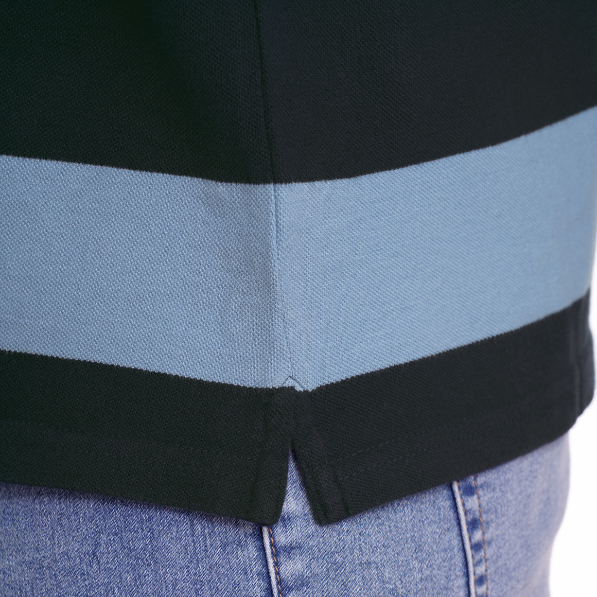 Jonas Nielsen Herren Poloshirt mit Streifen hellblau / dunkelblau
