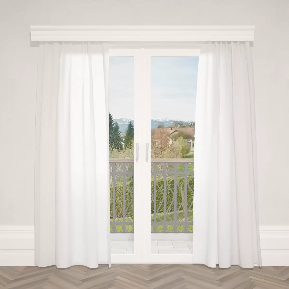 Nachtvorhang Satin weiss
