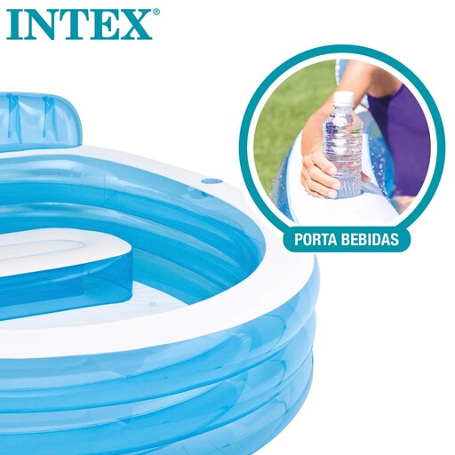 Piscina inflável Intex com espreguiçadeira 229x218x79 cm - 590 L
