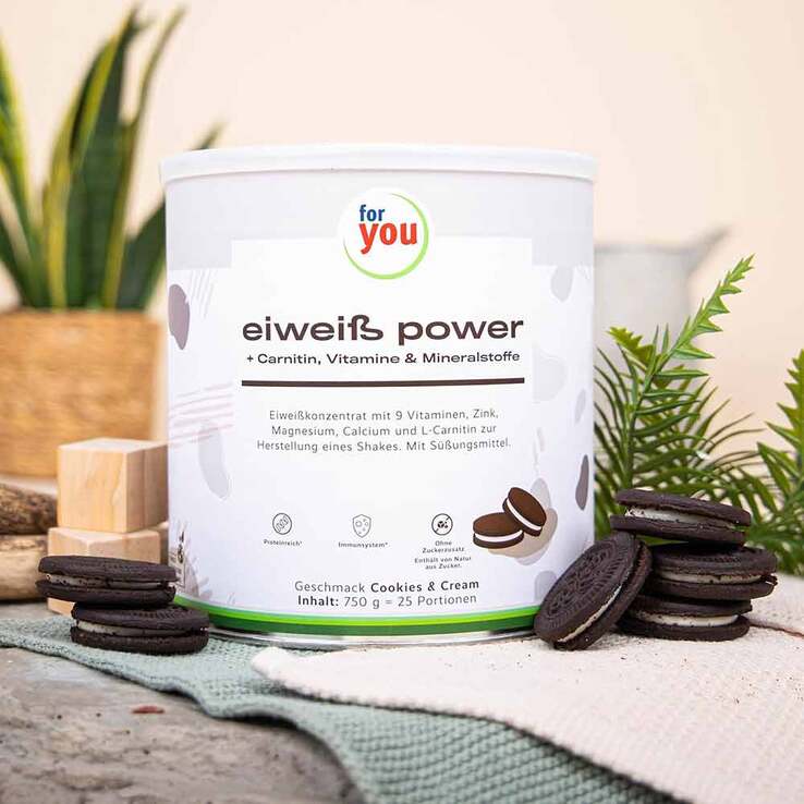 For You eiweiß power Cookies & Cream Pulver, 750 g