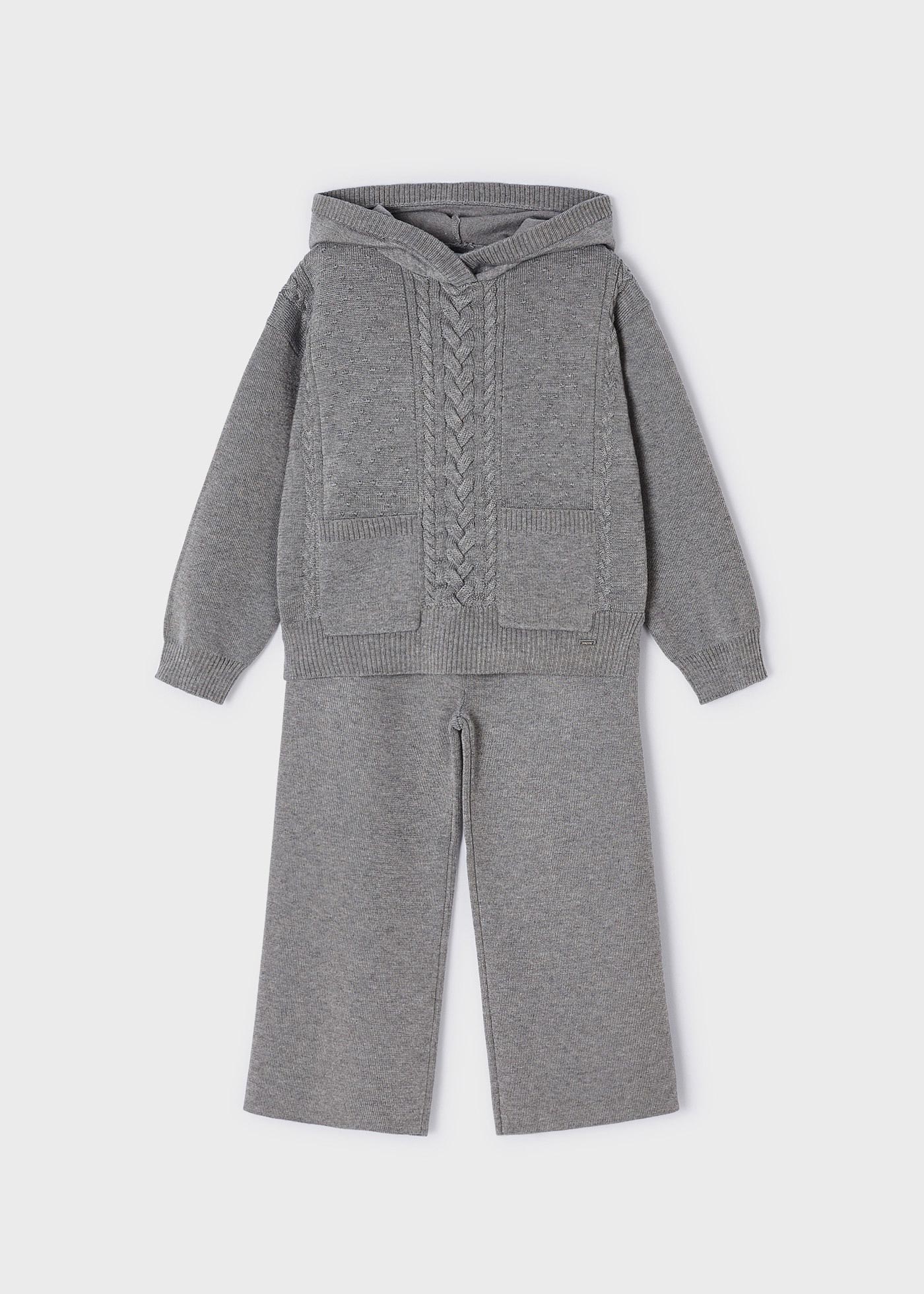 Conjunto de tricô de duas peças para meninas
