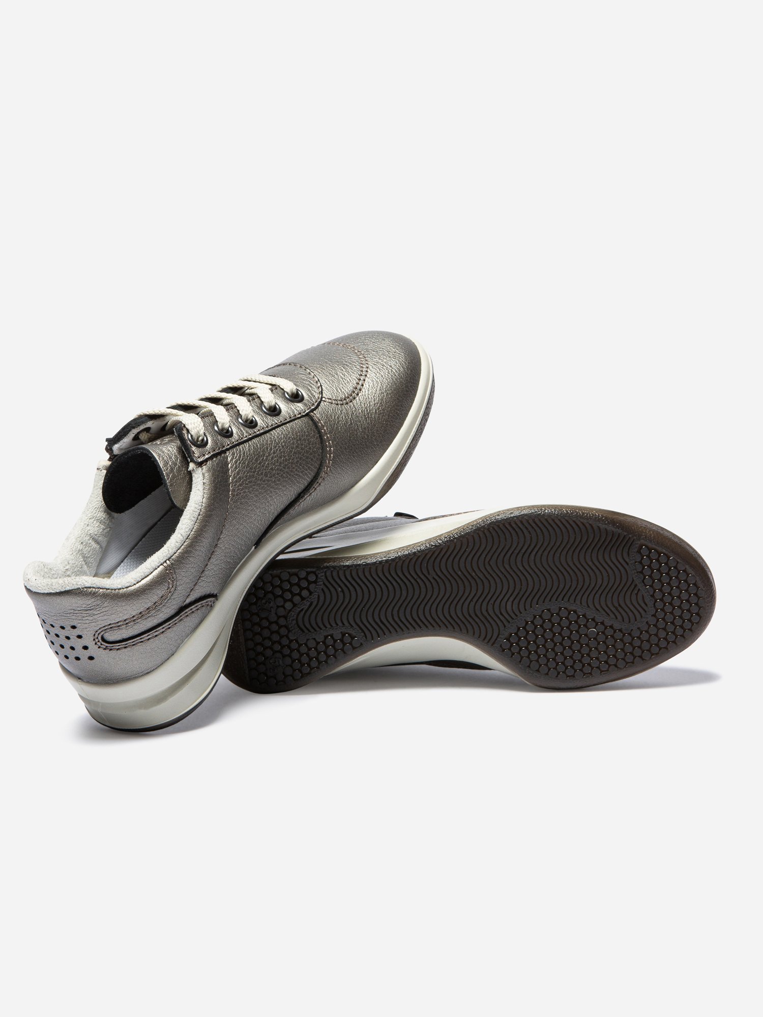 Baskets Zippées Femme Fabriquées en France Cuir Gris