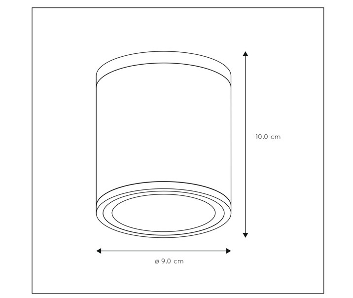 Lucide Aven plafondlamp 50W rond zwart