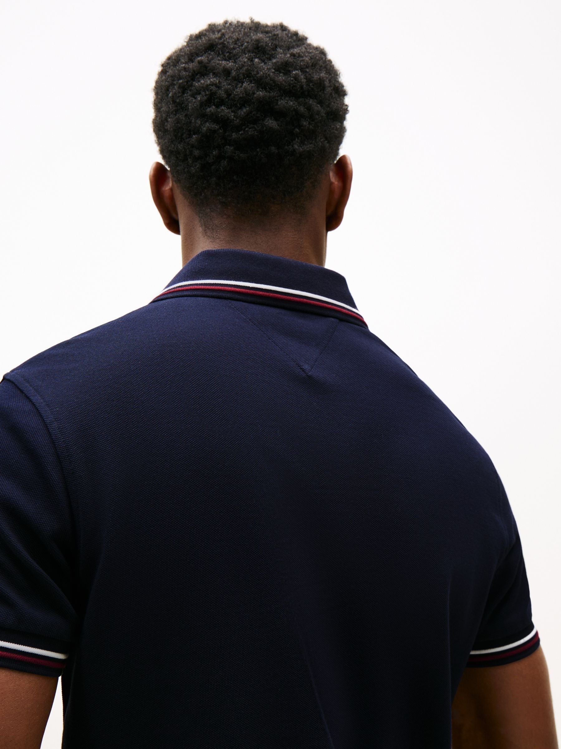 Blauw - Tommy Hilfiger Slim Fit Tipped Polo Shirt