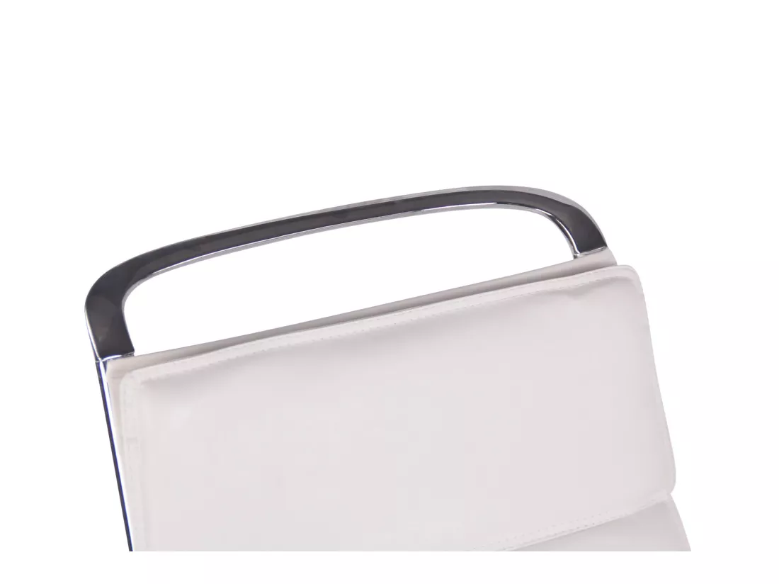 Chaise de bureau - Similicuir & Métal chromé - Blanc - Bedford