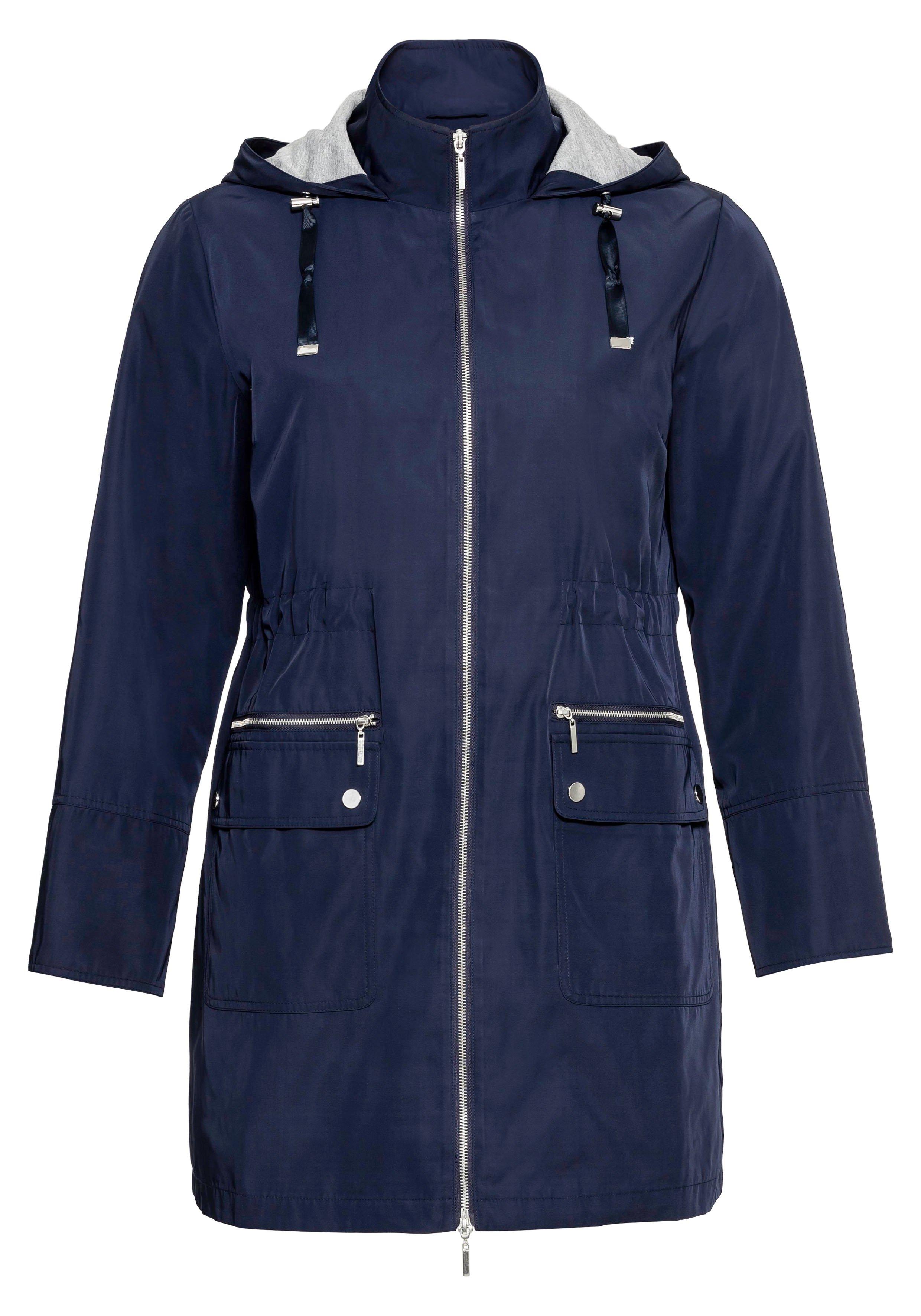 Outdoorjacke mit Kapuze und 2-Wege-Reißverschluss