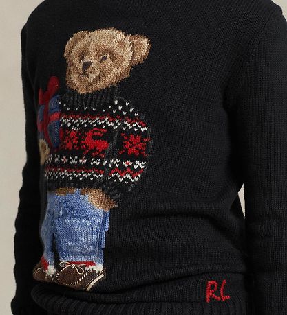 Polo Ralph Lauren Bluse - Strick - Holiday - Schwarz m. Kuschelt